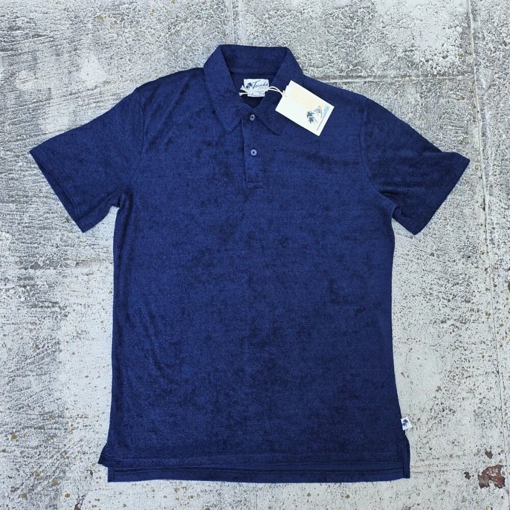 Trunks Surf Swim Co Men Polo Shirt Navy Blue Short Sleeve Size S